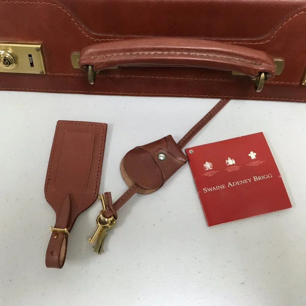 Vintage Swaine Adeney Brigg leather Briefcase Document Case custom made England